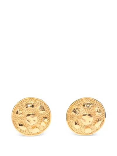Pre-owned Dior Round-shape Earrings In Gold