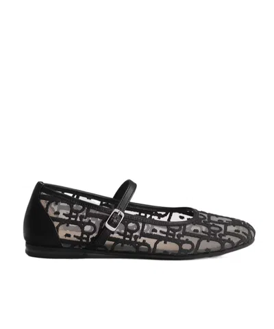 Dior Round-toe Ballet Flats In Black