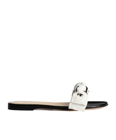 Dior Round-toe Flat Sandals In Black