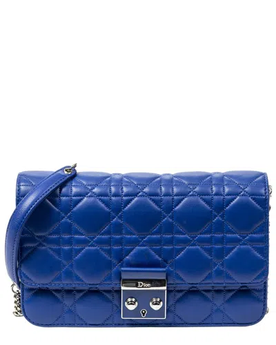 Dior Royal Blue Cannage Lambskin Miss  Promenade Pouch (authentic Pre-loved)