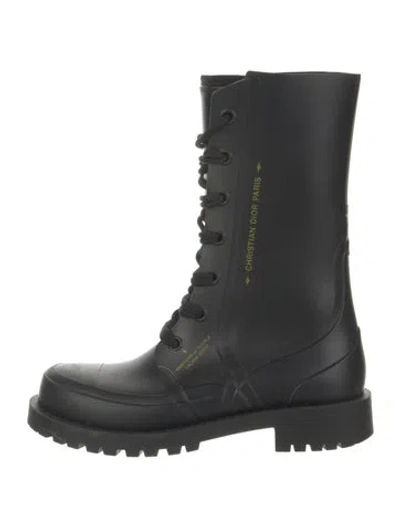 Pre-owned Dior Rubber Combat Boots In Black