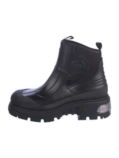 Pre-owned Dior Rubber Combat Boots In Blue