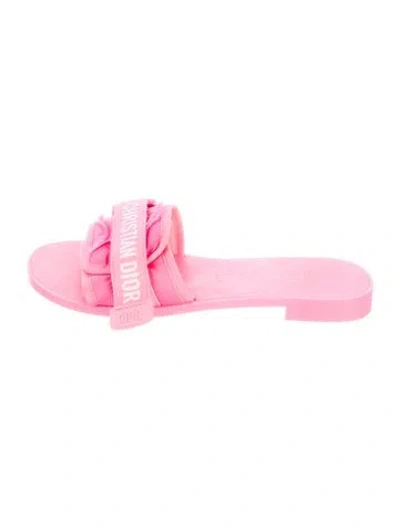 Pre-owned Dior Rubber Printed Slides In Pink