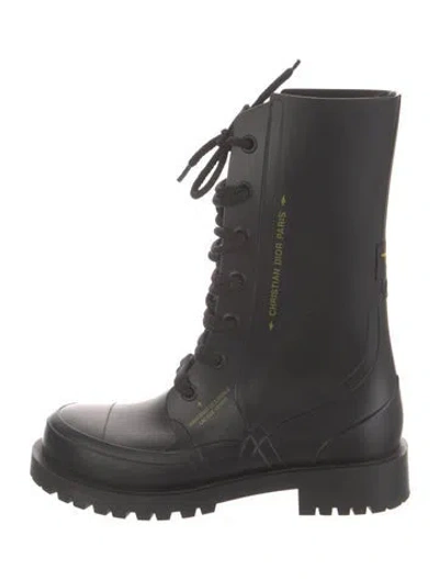 Pre-owned Dior Rubber Rain Boots In Black