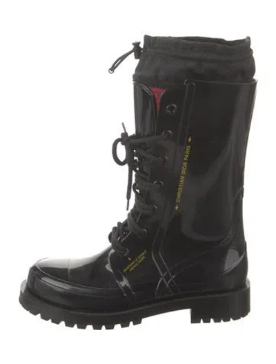 Pre-owned Dior Rubber Rain Boots In Black