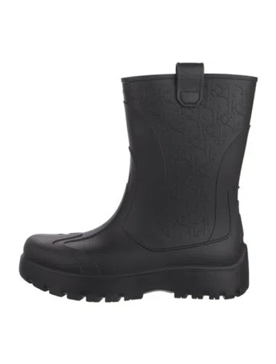 Pre-owned Dior Rubber Rain Boots In Black