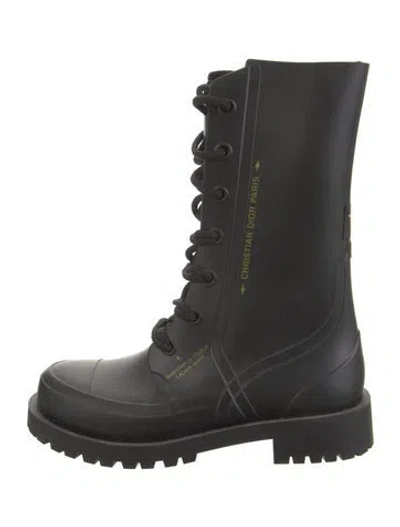 Pre-owned Dior Rubber Rain Boots In Black