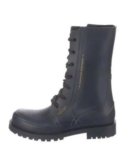 Pre-owned Dior Rubber Rain Boots In Blue