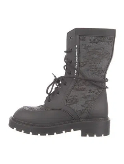 Pre-owned Dior Rubber Rain Boots In Gray
