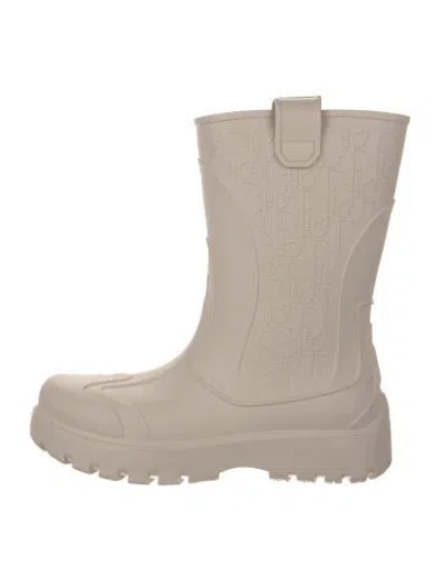 Pre-owned Dior Rubber Rain Boots In Neutral