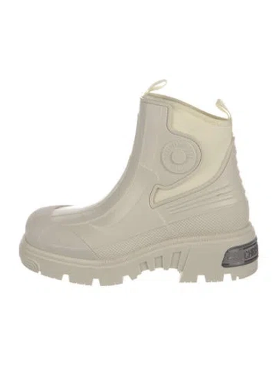 Pre-owned Dior Rubber Rain Boots In White