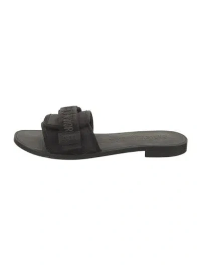 Pre-owned Dior Rubber Slides In Black