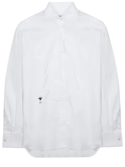 Dior Ruffle Blouse In White