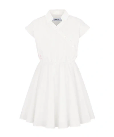 Dior Ruffle Dress In Ivory