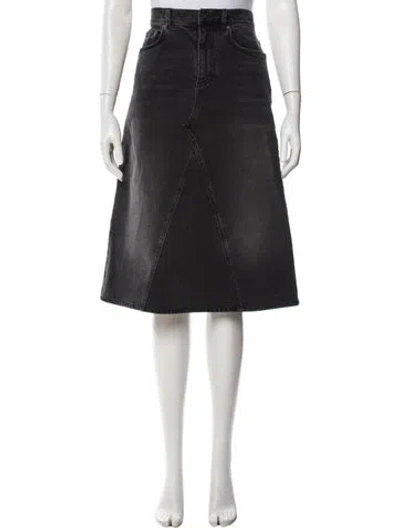 Pre-owned Dior Ruffle Embellishment Midi Length Skirt In Black