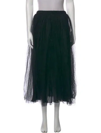 Pre-owned Dior Ruffle Embellishment Midi Length Skirt In Black