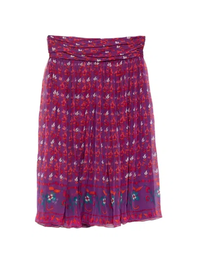Pre-owned Dior Ruffled Midi Skirt In Purple