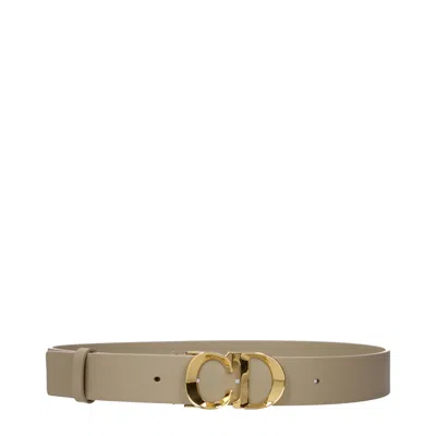 Dior Christian  Women's Belt Leather Beige In Neutral