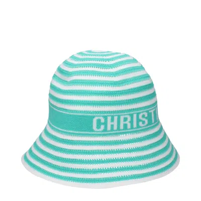 Dior Christian  Women's Hats Fabric Blue/turquoise In Yellow