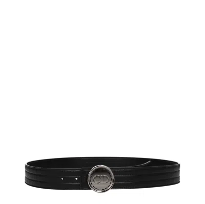 Dior Christian  Men's Belt Leather Black In White