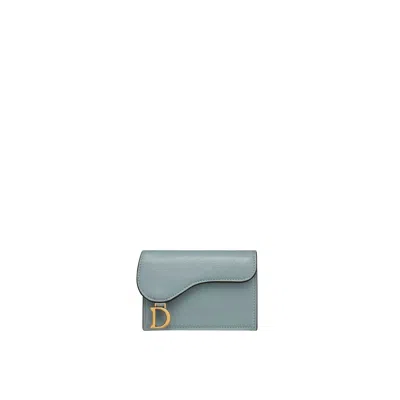 Dior S Le Leather Wallet In Blue