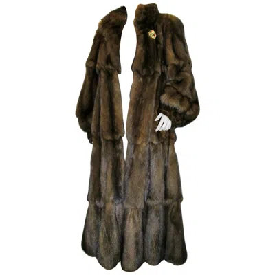 Pre-owned Dior Sable Fur Coat Full Length (size L) ~no Duties In Black