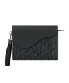 Dior Saddle A5 Triangle Pouch In Black