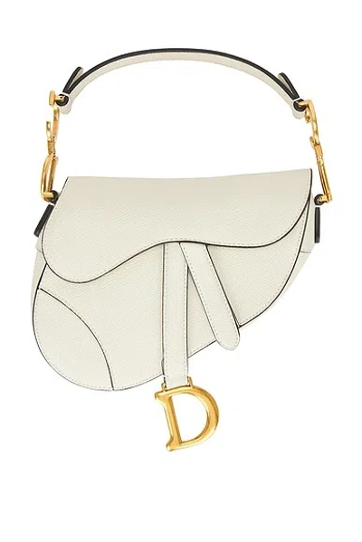 Pre-owned Dior Saddle Bag In White