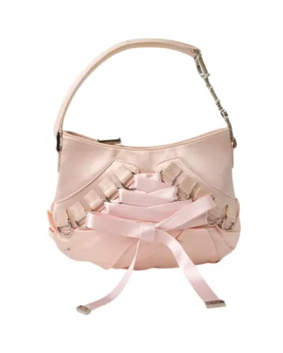 Dior Saddle Ballerina Corset Shoulder Bag In Pink Satin