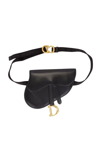 Pre-owned Dior Saddle Belt Bag In Black