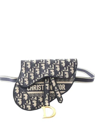 Pre-owned Dior Saddle Belt Bag In Blue