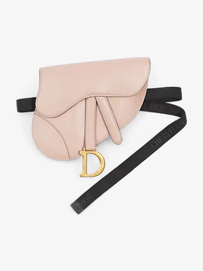 Dior Saddle Belt Bag Nude Leather In Beige