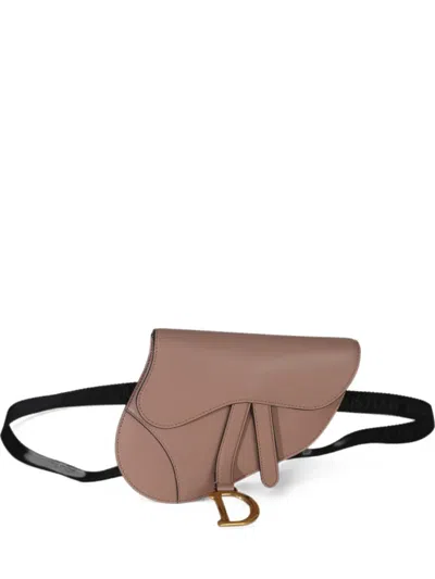 Pre-owned Dior Saddle Belt Bag In Pink