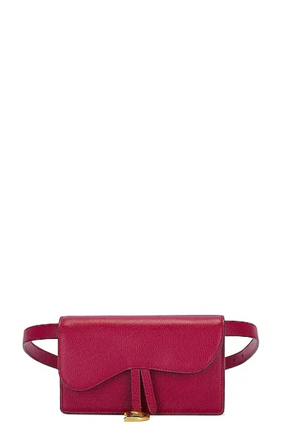 Pre-owned Dior Saddle Waist Bag In Red