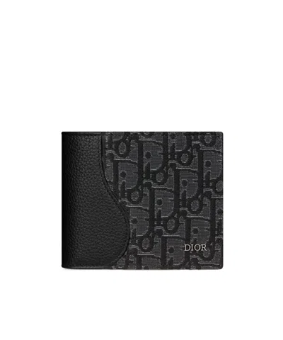 Dior Saddle Bifold Wallet In Black
