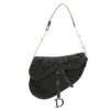 DIOR DIOR SADDLE BLACK CANVAS SHOULDER BAG (PRE-OWNED)