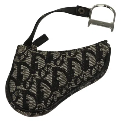 Pre-owned Dior Saddle Black Canvas Wallet  ()
