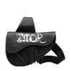 DIOR DIOR SADDLE BLACK LEATHER SHOULDER BAG (PRE-OWNED)