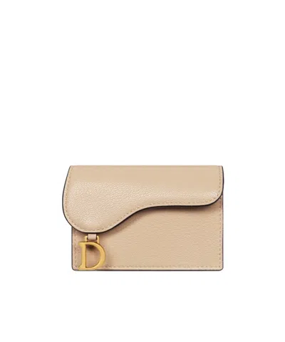 Dior Saddle Bloom Card Holder In Pink
