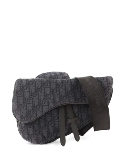 Pre-owned Dior Saddle Canvas Bag In Blue