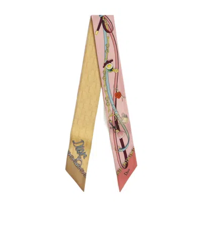 Dior Saddle Charms Mitzah Scarf In Brown