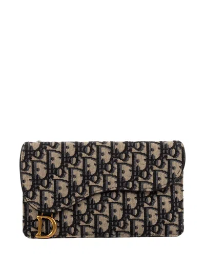 Pre-owned Dior Saddle Clutch Bag In Neutral