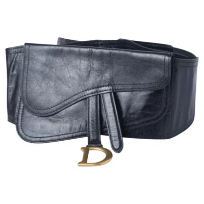 Pre-owned Dior Saddle Corset Belt Pouch Black - '10s