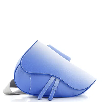 Dior Saddle Crossbody Bag Ombre Leather In Blue | ModeSens