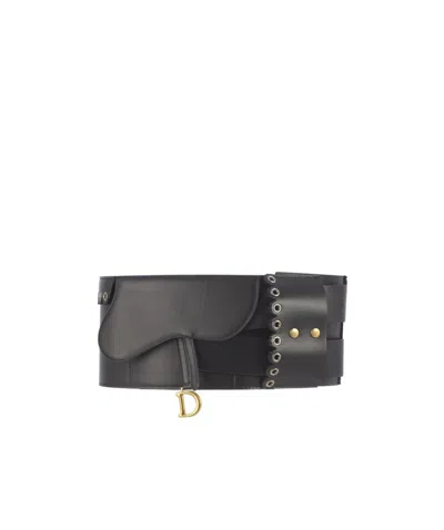 Dior Saddle Decorative Belt In Black