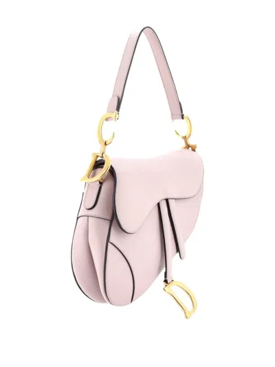 Pre-owned Dior Saddle Handbag Leather Medium Shoulder Bag In Purple