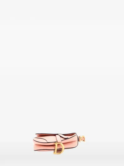 Pre-owned Dior Saddle Handbag Leather Mini Shoulder Bag In Pink
