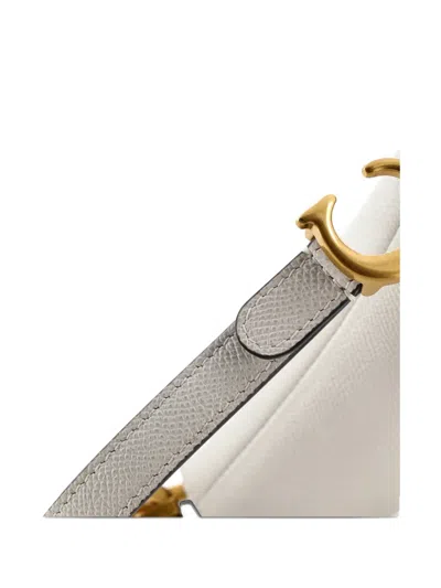 Pre-owned Dior Saddle Handbag Leather Mini Shoulder Bag In White