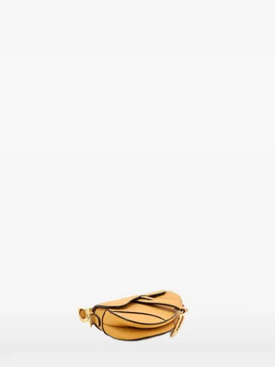 Pre-owned Dior Saddle Handbag Leather Mini Shoulder Bag In Yellow