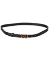 Dior Saddle Leather Belt In Black